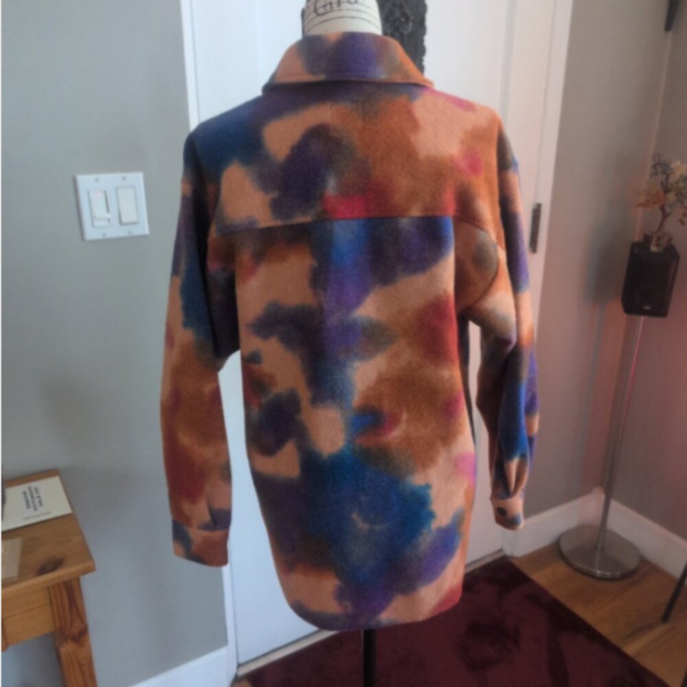 Wild Fable Oversized Colorful Tie-Dye Button Down Shacket Sz XS - Picture 5 of 8